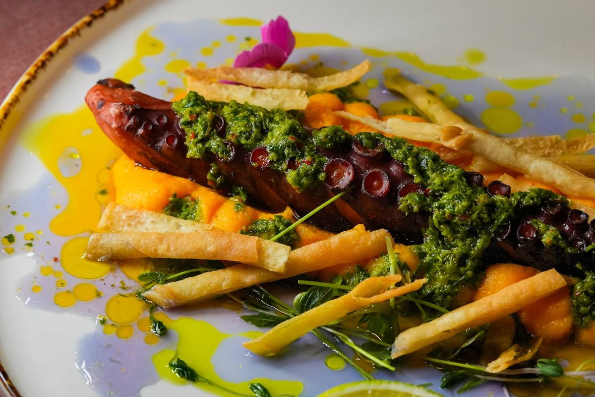 Caracatita cu Sos Chimichurri si Piure de Morcovi